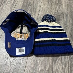 Blue and white NHL St. Louis Blues hat and beanie set